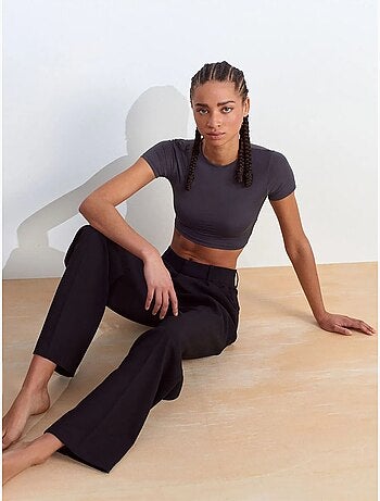 Dilvin t-shirt crop slim fit femme
