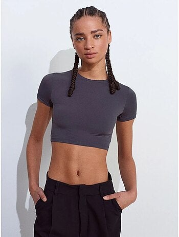 Dilvin t-shirt crop slim fit femme