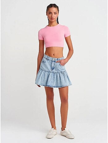 DILVIN T-shirt Crop Slim Fit Femme