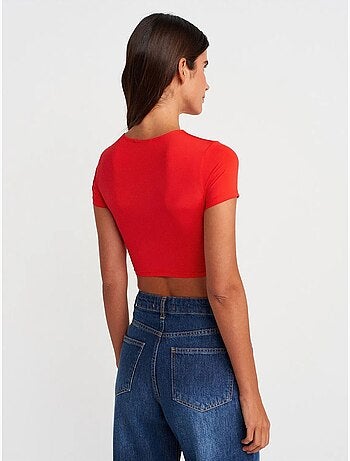 DILVIN T-shirt Crop Slim Fit Femme