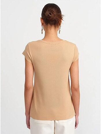 DILVIN T-shirt En Coton Coupe Slim À Col Rond