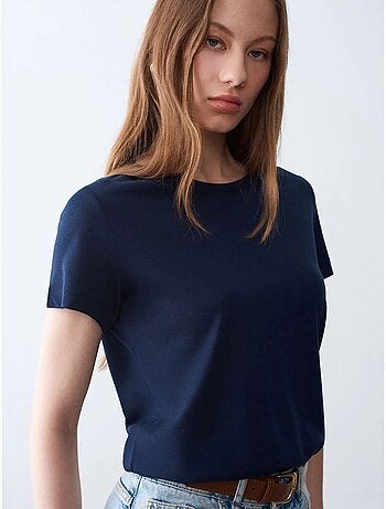 DILVIN T-shirt Femme À Col Rond Et Manches Courtes
