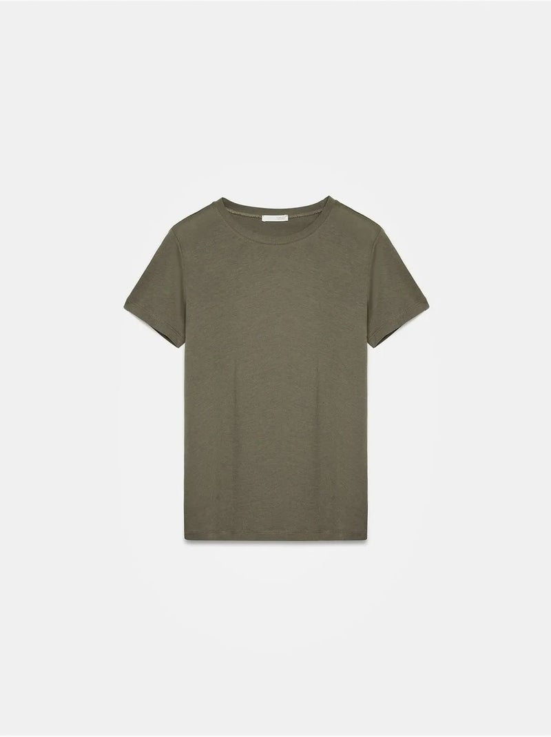 DILVIN T-shirt Femme À Col Rond Et Manches Courtes Kaki - Kiabi
