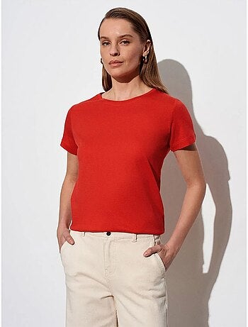 DILVIN T-shirt Femme À Col Rond Et Manches Courtes