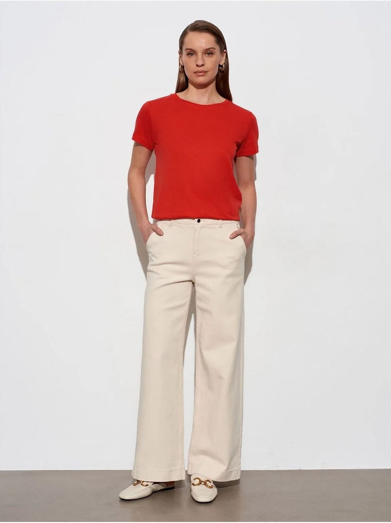 DILVIN T-shirt Femme À Col Rond Et Manches Courtes Rouge - Kiabi
