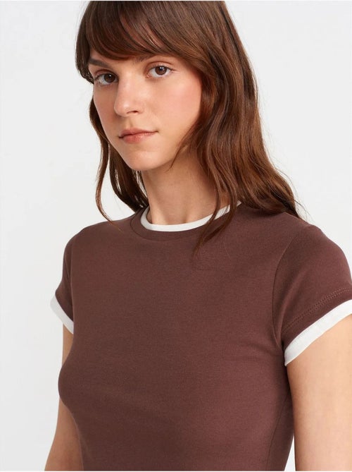 DILVIN T-shirt Femme Ajusté En Coton, Col Rond - Kiabi