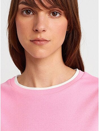 DILVIN T-shirt Femme Ajusté En Coton, Col Rond