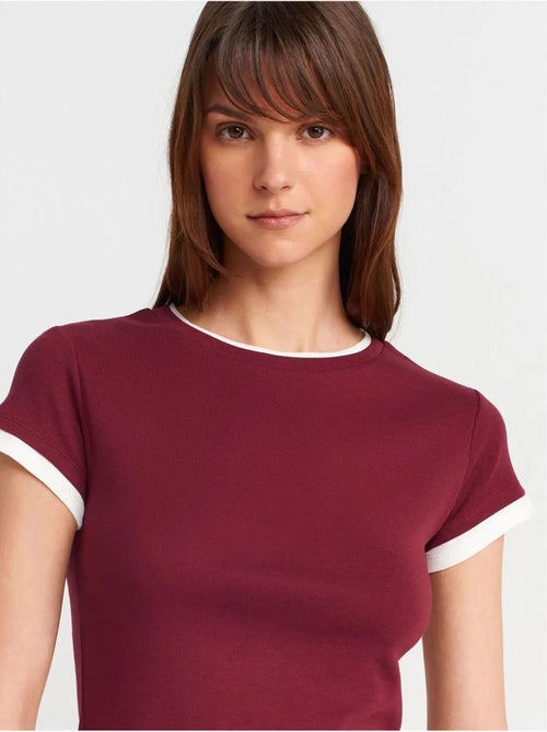 DILVIN T-shirt Femme Ajusté En Coton, Col Rond - Kiabi