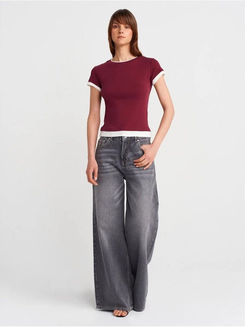 DILVIN T-shirt Femme Ajusté En Coton, Col Rond - Kiabi