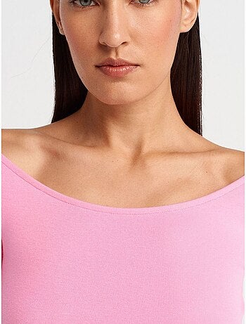 DILVIN T-shirt Femme Coupe Ajustée À Col Bateau