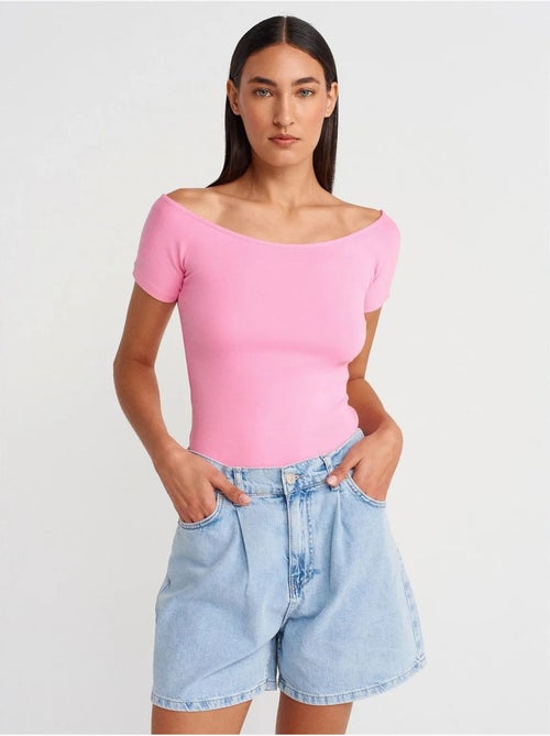 DILVIN T-shirt Femme Coupe Ajustée À Col Bateau - Kiabi