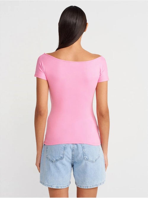 DILVIN T-shirt Femme Coupe Ajustée À Col Bateau - Kiabi