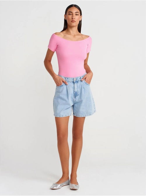 DILVIN T-shirt Femme Coupe Ajustée À Col Bateau - Kiabi