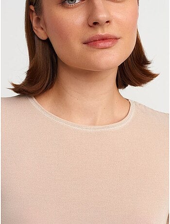 DILVIN T-shirt Femme Coupe Ajustée À Col Rond
