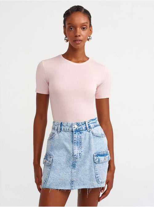 DILVIN T-shirt Femme Coupe Ajustée À Col Rond - Kiabi DILVIN T-shirt Femme Coupe Ajustée À Col Rond - Kiabi