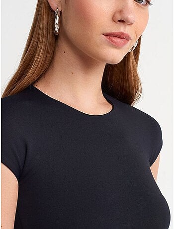 DILVIN T-shirt Femme Coupe Ajustée Col Rond