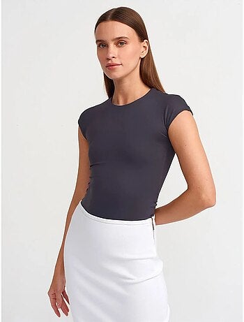 Dilvin t-shirt femme coupe ajustée col rond