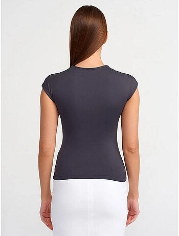 Dilvin t-shirt femme coupe ajustée col rond