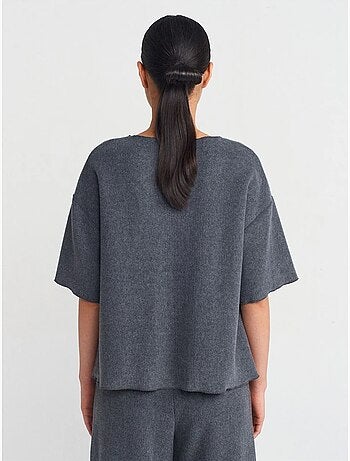 DILVIN T-shirt Femme Coupe Ample À Col Rond