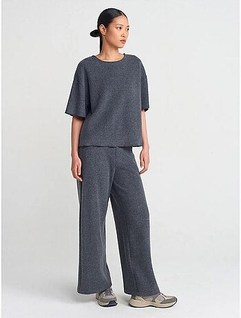 DILVIN T-shirt Femme Coupe Ample À Col Rond