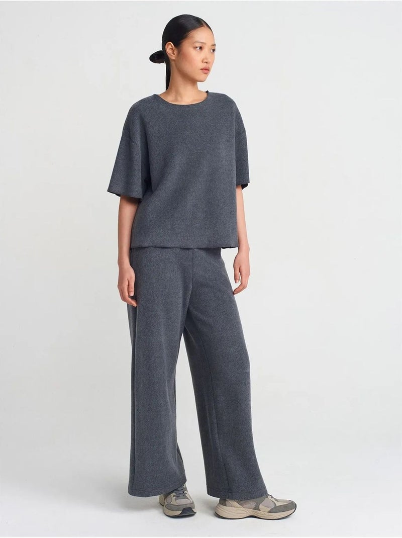 DILVIN T-shirt Femme Coupe Ample À Col Rond gris anthracite - Kiabi
