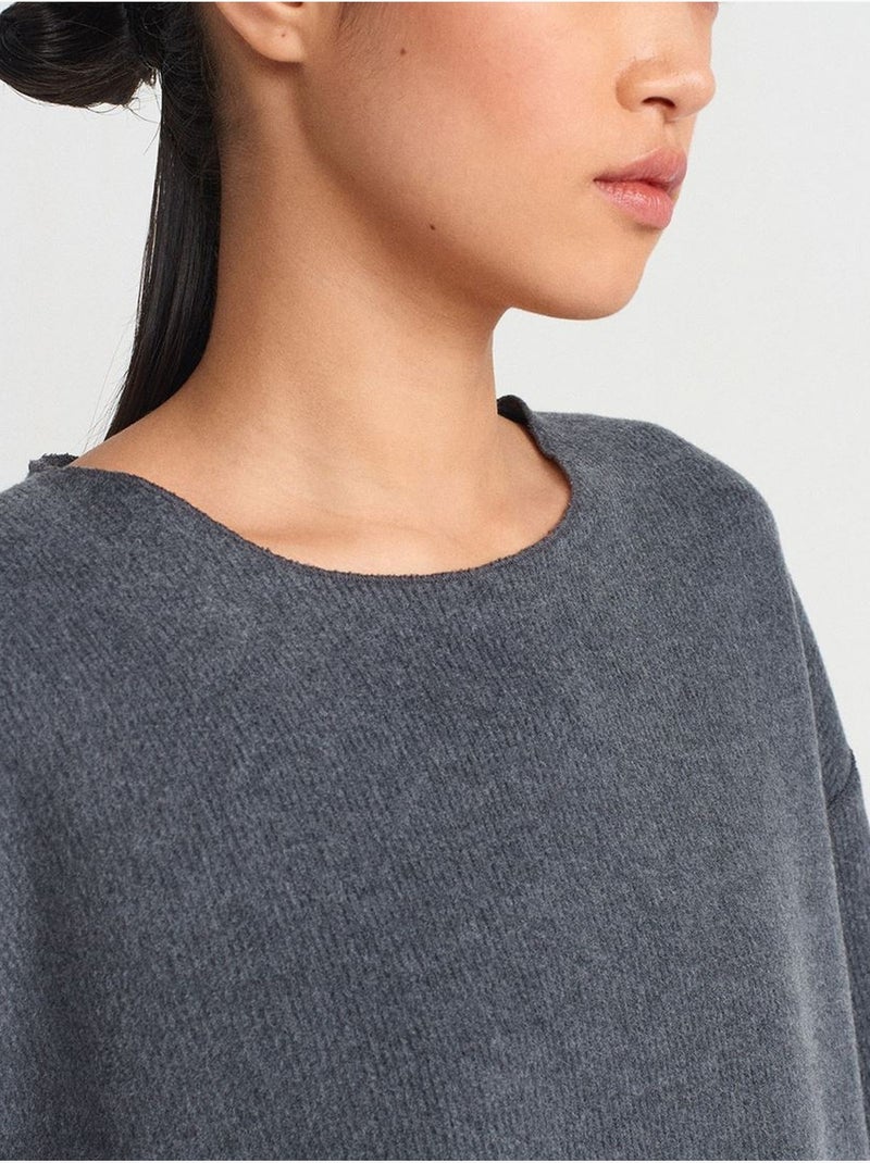 DILVIN T-shirt Femme Coupe Ample À Col Rond gris anthracite - Kiabi