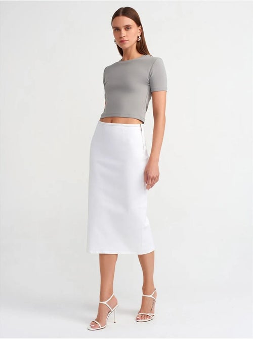 DILVIN T-shirt Femme Crop Slim À Col Rond - Kiabi