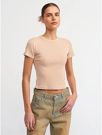 Dilvin t-shirt femme crop slim fit