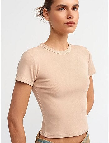 Dilvin t-shirt femme crop slim fit