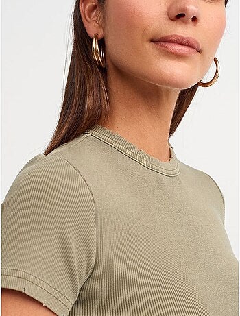 DILVIN T-shirt Femme Crop Slim Fit