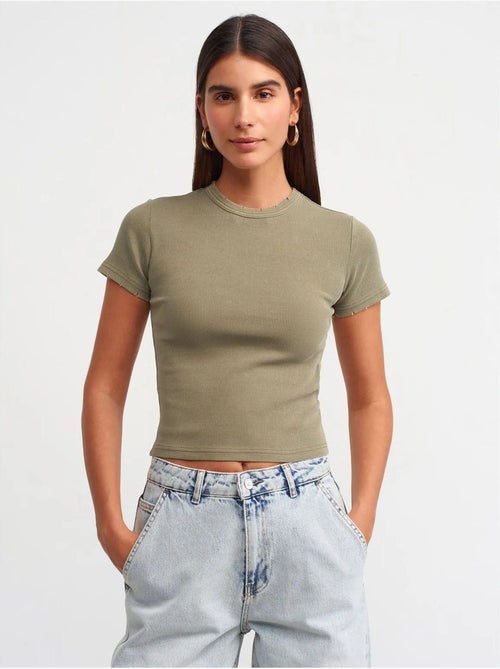 DILVIN T-shirt Femme Crop Slim Fit - Kiabi