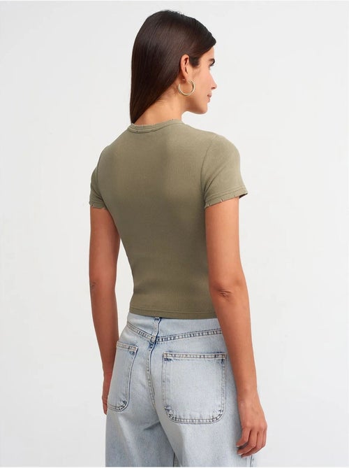 DILVIN T-shirt Femme Crop Slim Fit - Kiabi