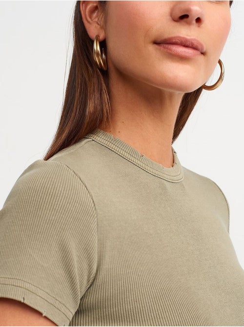 DILVIN T-shirt Femme Crop Slim Fit - Kiabi