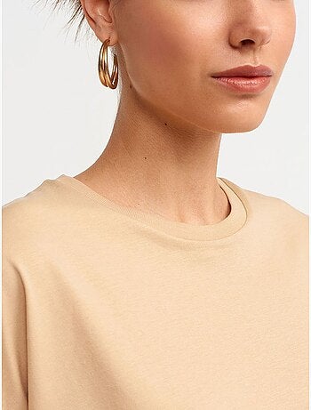 Dilvin t-shirt femme en coton à col rond