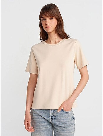 DILVIN T-shirt Femme En Coton À Col Rond
