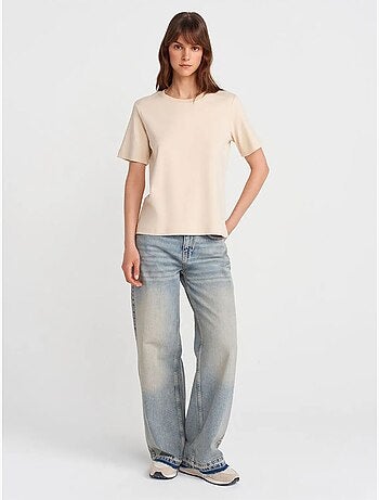 DILVIN T-shirt Femme En Coton À Col Rond