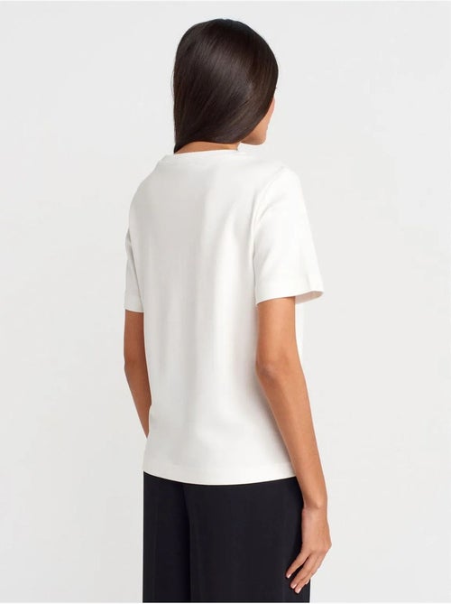 DILVIN T-shirt Femme En Coton À Col Rond - Kiabi DILVIN T-shirt Femme En Coton À Col Rond - Kiabi