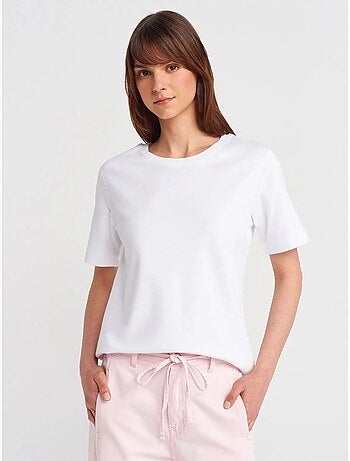 DILVIN T-shirt Femme En Coton À Col Rond