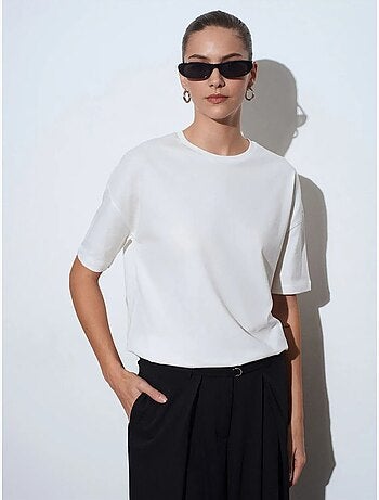 DILVIN T-shirt Femme En Coton À Col Rond