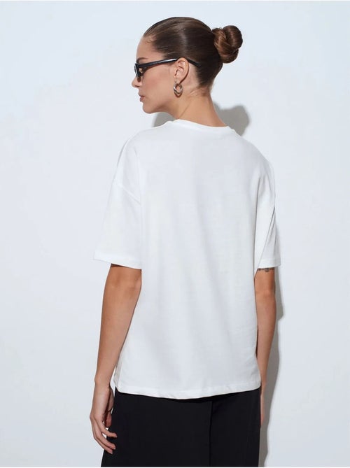DILVIN T-shirt Femme En Coton À Col Rond - Kiabi DILVIN T-shirt Femme En Coton À Col Rond - Kiabi