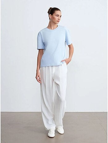 DILVIN T-shirt Femme En Coton À Col Rond