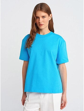 DILVIN T-shirt Femme En Coton À Col Rond