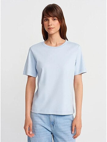 DILVIN T-shirt Femme En Coton À Col Rond