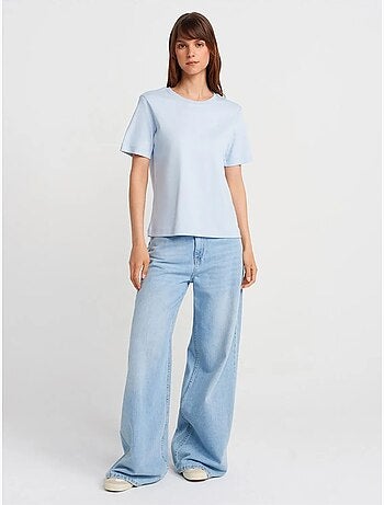 DILVIN T-shirt Femme En Coton À Col Rond
