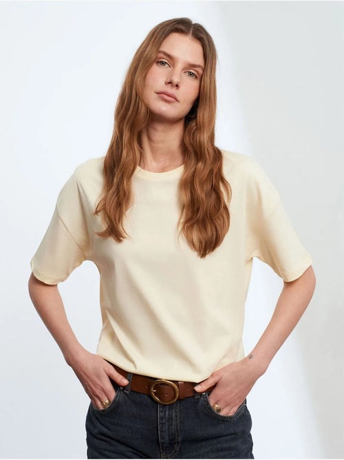 DILVIN T-shirt Femme En Coton À Col Rond - Kiabi