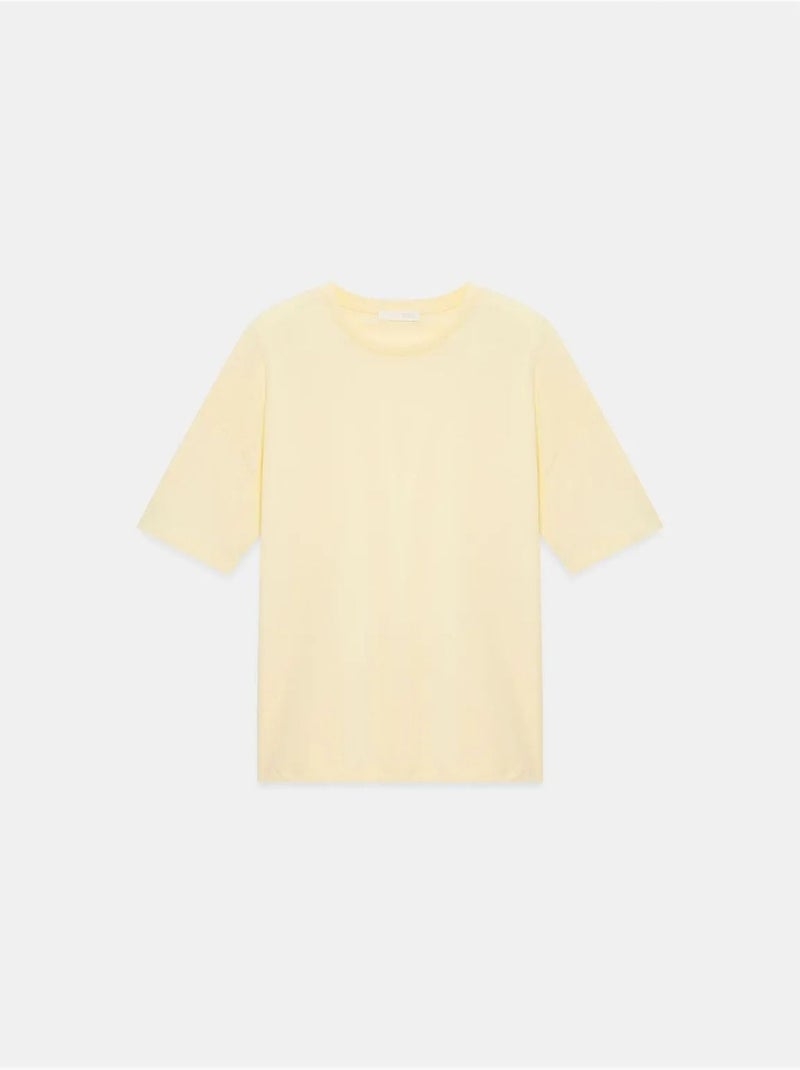 DILVIN T-shirt Femme En Coton À Col Rond Crème - Kiabi