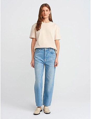 DILVIN T-shirt Femme En Coton À Col Rond