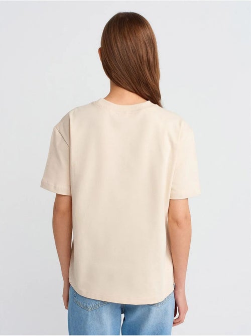DILVIN T-shirt Femme En Coton À Col Rond - Kiabi DILVIN T-shirt Femme En Coton À Col Rond - Kiabi