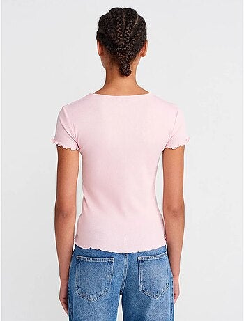 DILVIN T-shirt Femme En Coton À Col Rond Et Coupe Ajustée