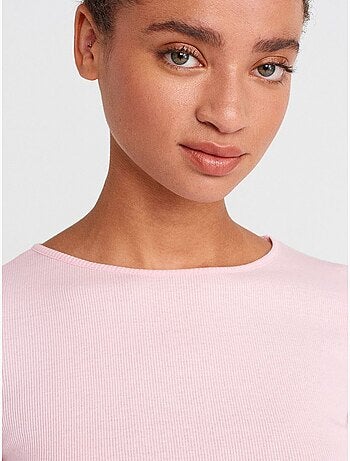 DILVIN T-shirt Femme En Coton À Col Rond Et Coupe Ajustée